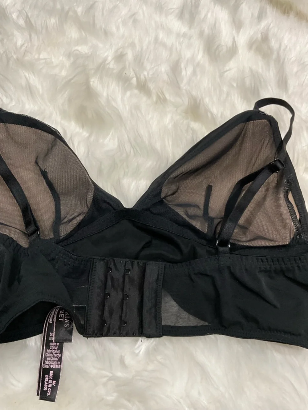 Very Sexy Victorias Secret Black  Satin Bralette and Lace Set